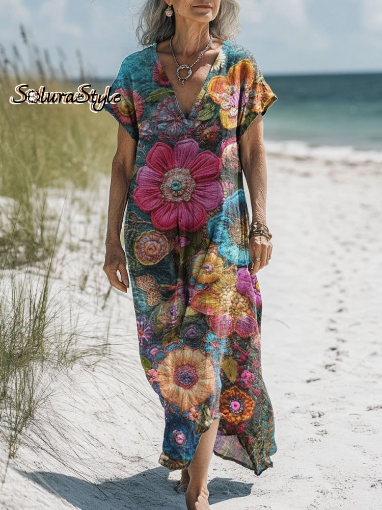 Vintage Lovely Floral Art Print Dress main image 0
