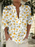 Buttercup Floral Pattern Printed Women’s Casual Short Sleeve Comfortable Cotton Shirt Multicolor / S