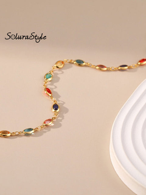 Colorful Glass Chain Necklace