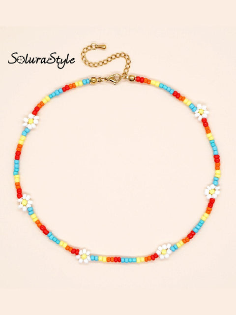 Colorful Rice Beads Handmade Choker Necklace
