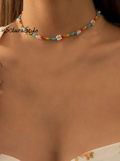 Colorful Rice Beads Handmade Choker Necklace