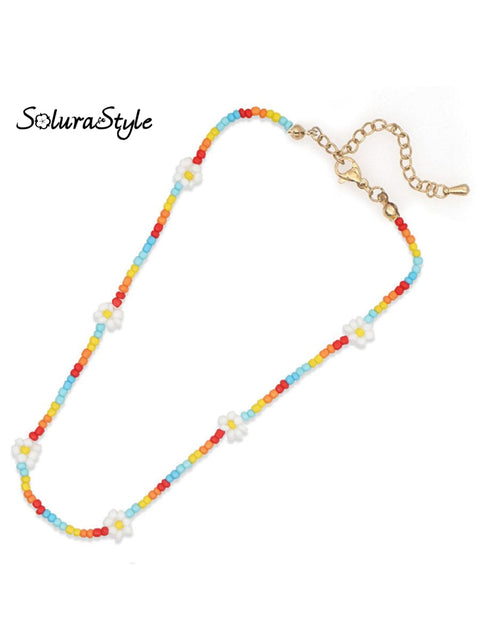 Colorful Rice Beads Handmade Choker Necklace Gold / Onesize