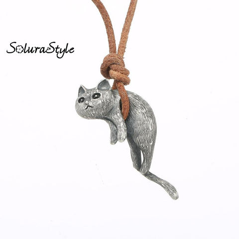 Cute Animal Collarbone Necklace Handmade Cat Pendant / Onesize