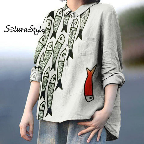 Fun Fish Art Cropped Casual Pants