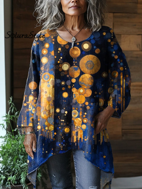 Light In Night City Art Printed Women’s Pocket Cotton Top Multicolor / Onesize