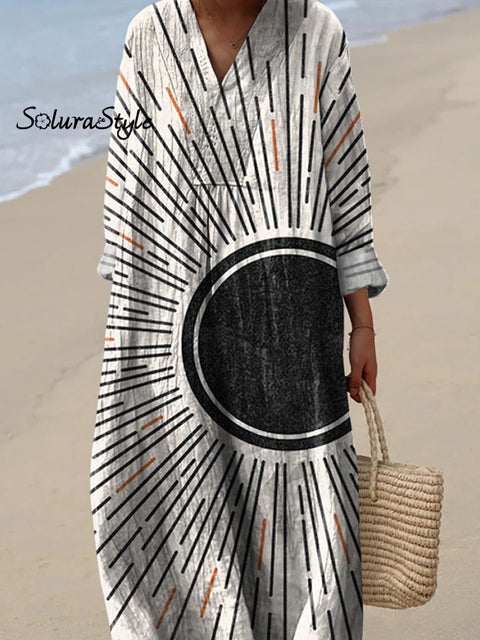 Minimalism Solar Art Printed Women’s Dress