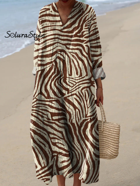 Safari Zebra Pattern Printed Women’s Dress Multicolor / S