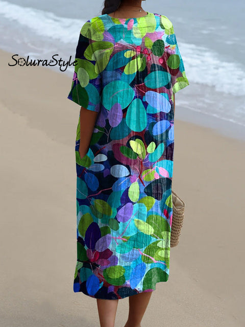 Summer Forest Art Printed Women’s Flowy Dress