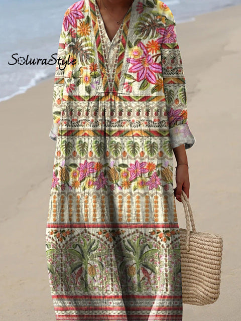 Summer Tropical Pattern Printed Women’s Dress