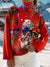 Vintage Flower Animal Butterfly Art Print Knit Turtleneck Pullover Sweater Multicolor / S