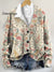 Vintage Flowers Art Print Buttoned V-Neck Cardigan Sweater Multicolor / S