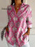 Vintage Geometric Pattern Printed Women’s Casual Cotton Shirt Multicolor / S