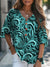 Vintage Spring Bough Pattern Printed Women’s Casual Linen V-Neck Shirt Multicolor / S