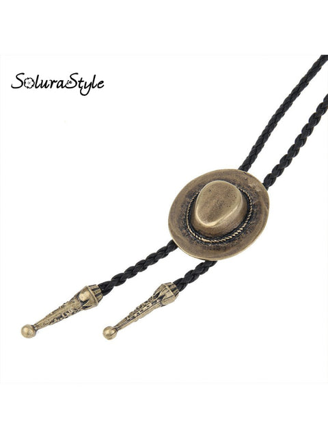 Western Hat Feather Denim Pipoirot Pendant Necklace Ancient Green / One Size