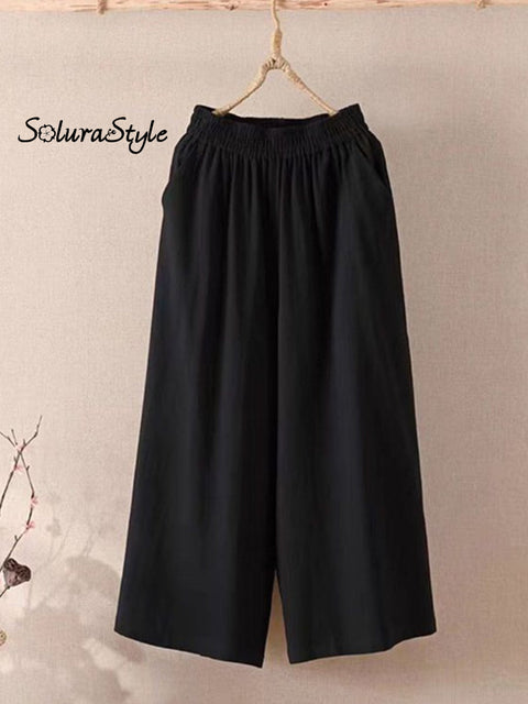 Wide Leg Pants Black / M