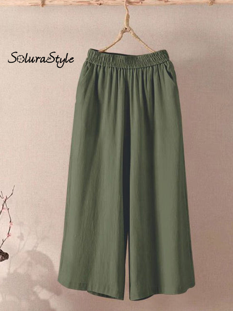 Wide Leg Pants Green / M