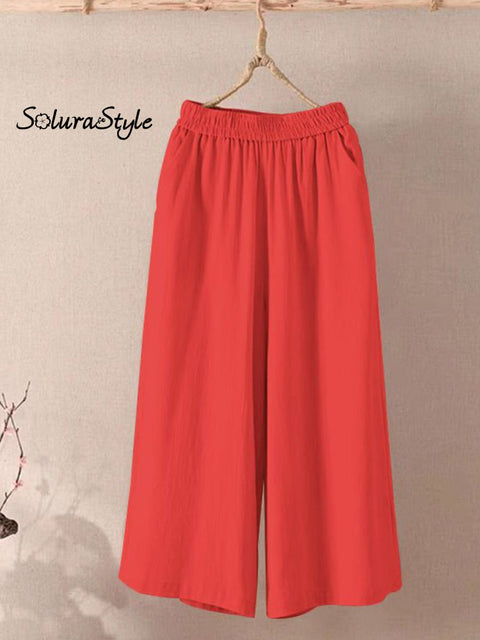 Wide Leg Pants Red / M