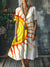 Women’s Boho Vintage Art Print Pocket Cotton Dress Multicolor / S