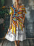 Women’s Boho Vintage Art Print Pocket Cotton Dress Multicolor / S