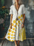 Women’s Boho Vintage Art Print Pocket Cotton Dress Multicolor / S
