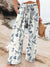 Women’s Boho Vintage Art Printed Cotton And Linen Casual Pants Multicolor / S