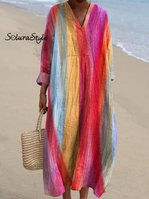 Women’s Bright Color Art Print Dress Multicolor / S