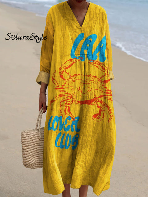 Women’s Bright Crab Stroke Art Print Dress Multicolor / S