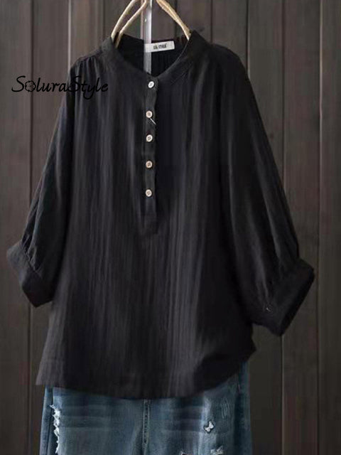 Women’s Casual Comfortable Cotton Shirt Black