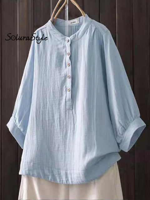 Women’s Casual Comfortable Cotton Shirt Blue