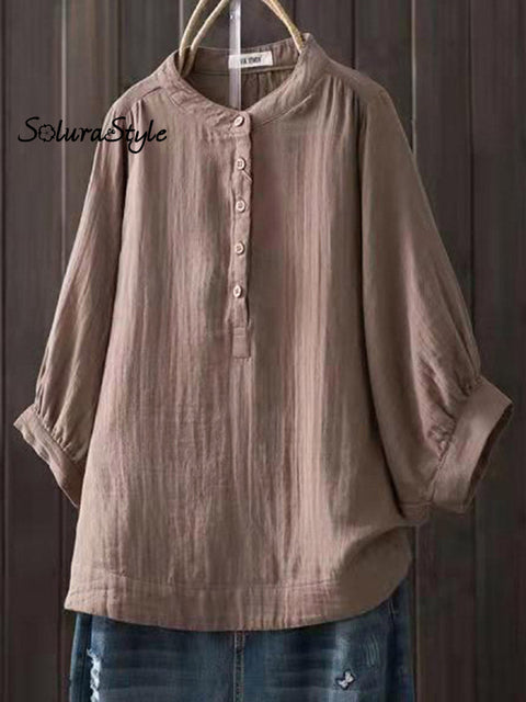 Women’s Casual Comfortable Cotton Shirt Khaki