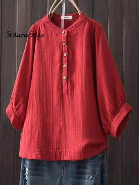 Women’s Casual Comfortable Cotton Shirt Red