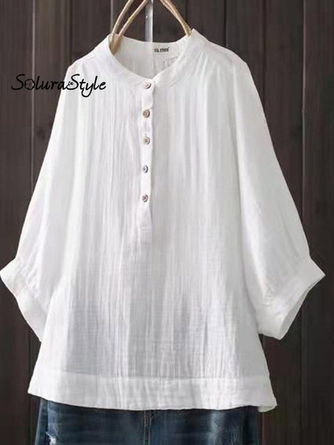 Women’s Casual Comfortable Cotton Shirt White