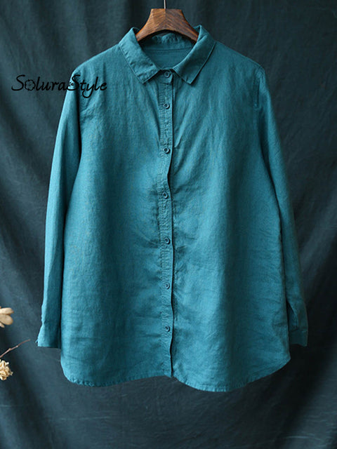 Women’s Casual Cotton Shirt Blue / S