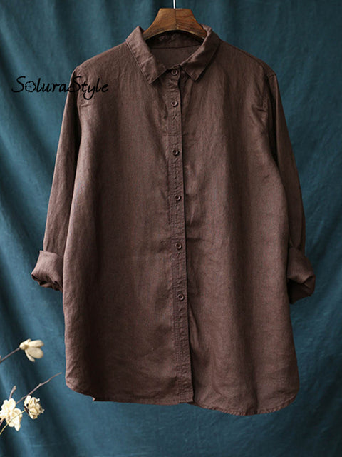 Women’s Casual Cotton Shirt Brown / S