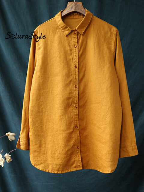 Women’s Casual Cotton Shirt Yellow / S
