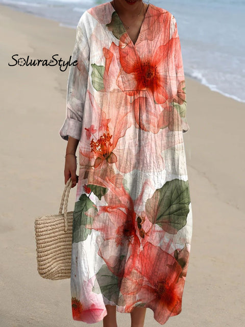 Women’s Colorful Flower Art Print Dress Multicolor / S