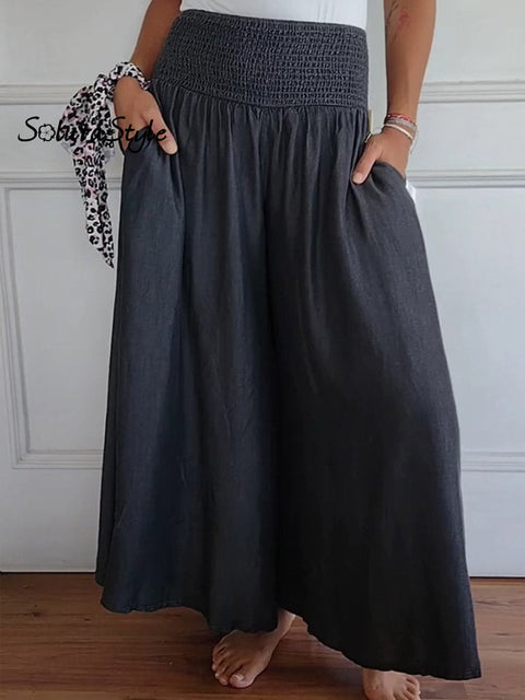 Women’s Cotton Wide Leg Pants
