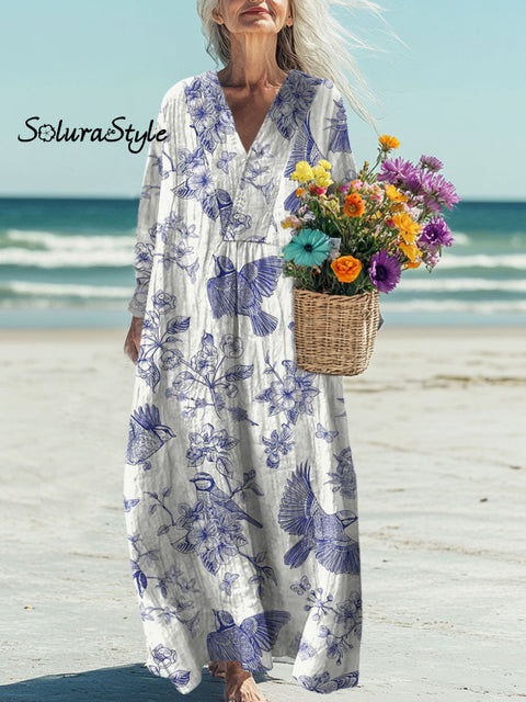 Women’s Florals Art Print Casual Dress Multicolor / 3Xl