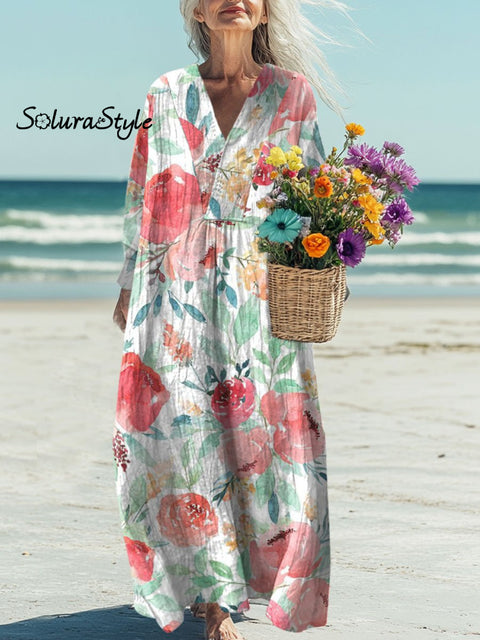 Women’s Florals Art Print Casual Dress Multicolor / S