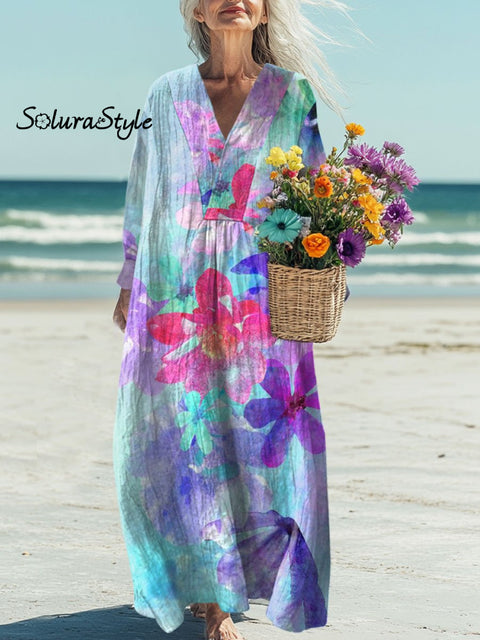 Women’s Florals Art Print Casual Dress Multicolor / S