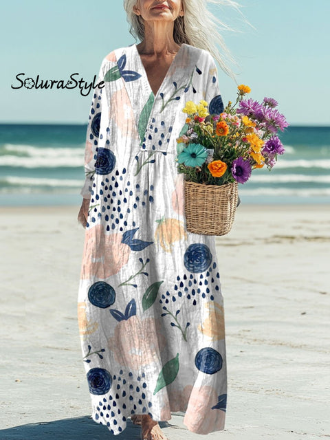 Women’s Florals Art Print Casual Dress Multicolor / S