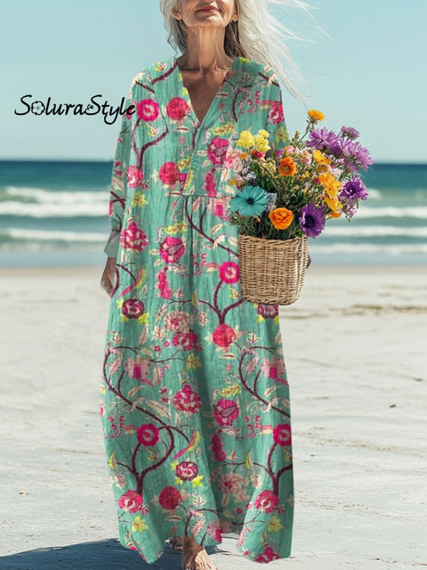 Women’s Florals Art Print Casual Dress Multicolor / S