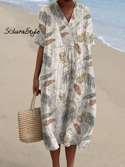 Women’s Florals Art Print Flowy Casual Dress Multicolor / S