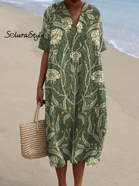 Women’s Florals Art Print Flowy Casual Dress Multicolor / S