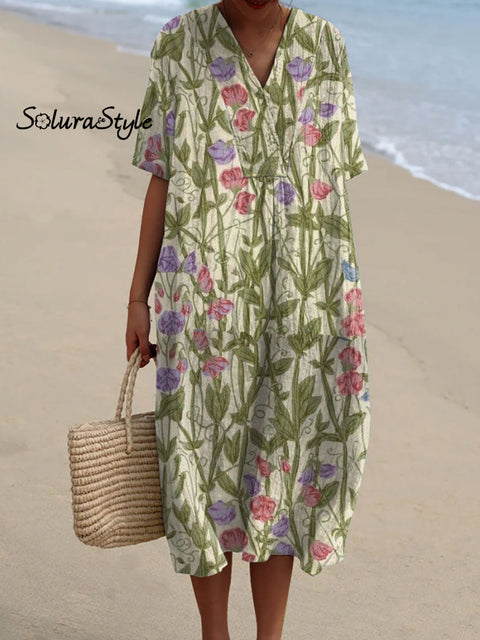 Women’s Florals Art Print Flowy Casual Dress Multicolor / S