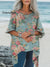 Women’s Florals Art Print Pocket Cotton Top Multicolor / Onesize