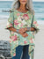 Women’s Florals Art Print Pocket Cotton Top Multicolor / Onesize