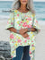 Women’s Florals Art Print Pocket Cotton Top Multicolor / Onesize