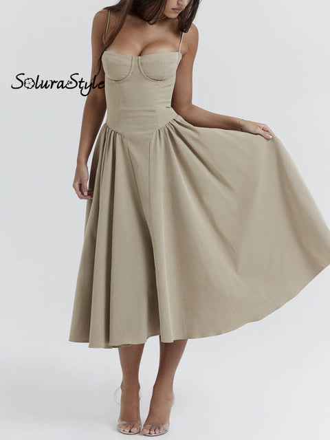 Women’s French Retro Palace Style Elegant Long Dress Coffee / S