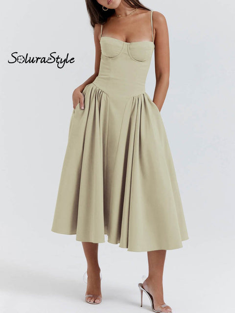 Women’s French Retro Palace Style Elegant Long Dress Lightcoffee / S